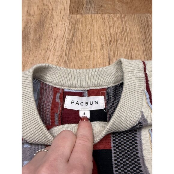 PACSUN 3D Knit Sweater Vintage Style Cosby Coogi Small - Picture 3 of 7